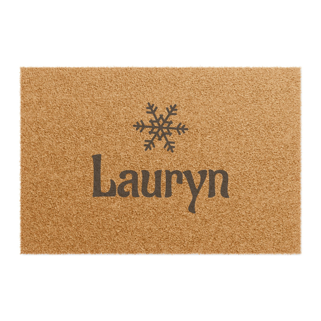 Personalized Snowflake Name Doormat - Custom "Lauryn" Coir Welcome Mat
