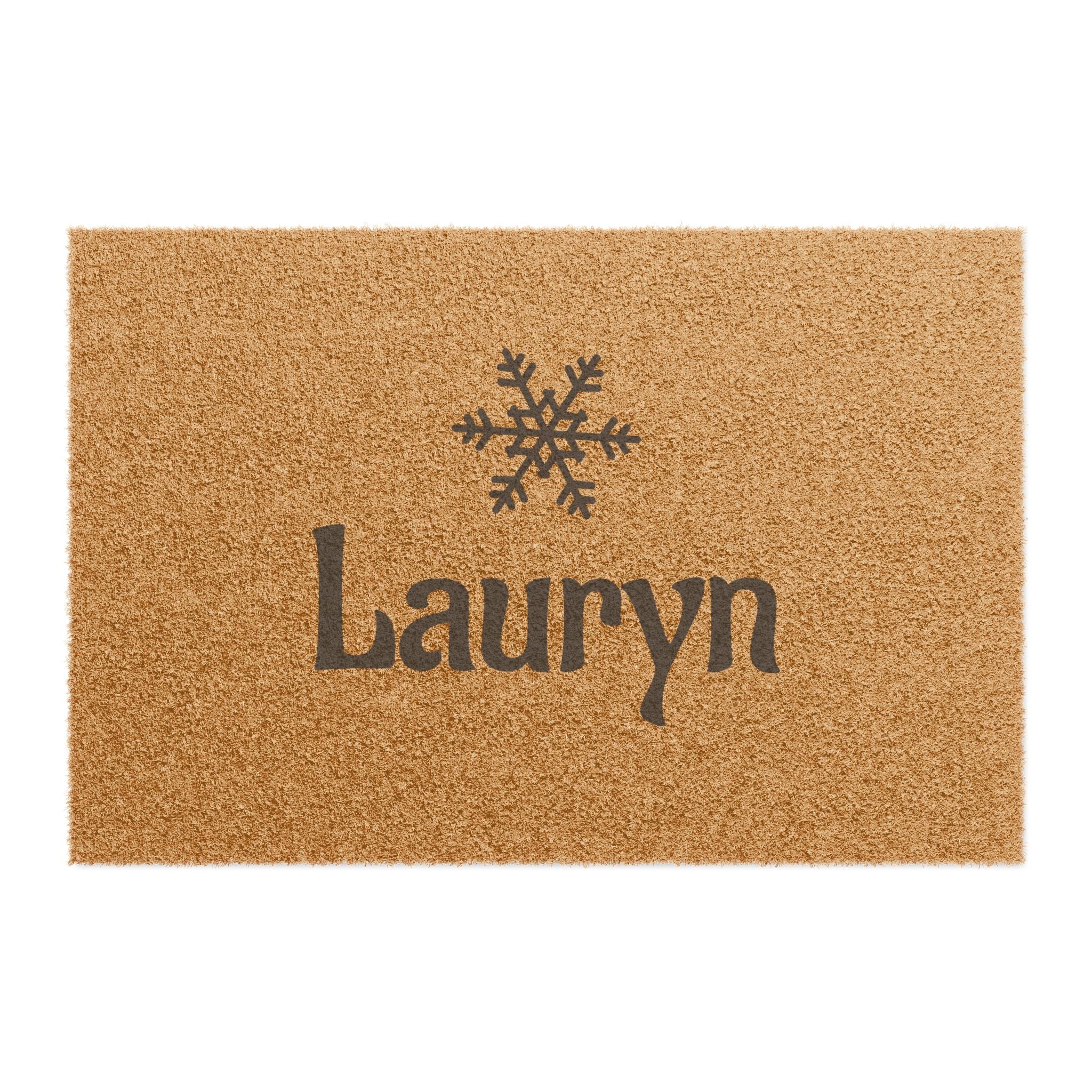Personalized Snowflake Name Doormat - Custom "Lauryn" Coir Welcome Mat